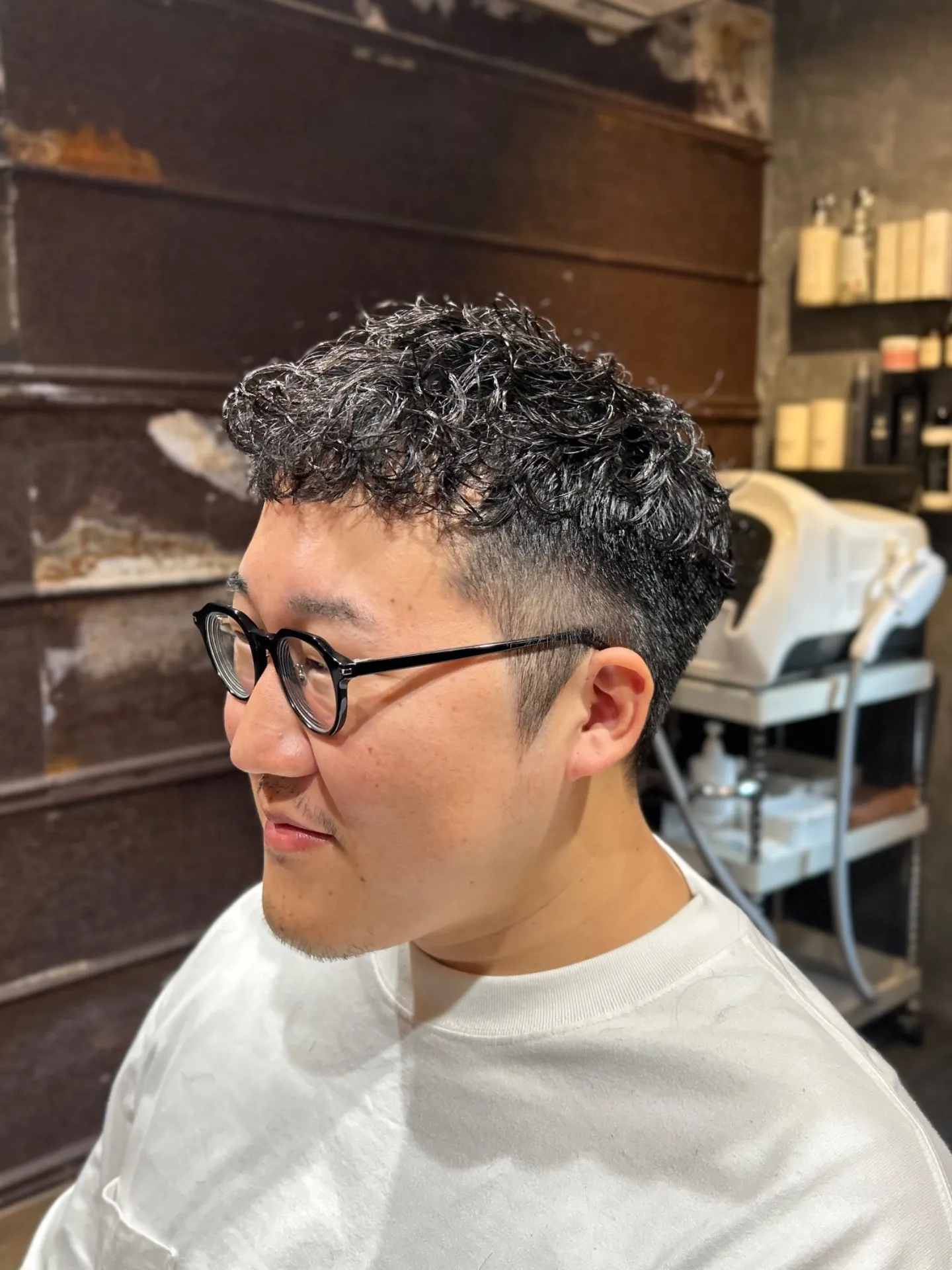 2ブロックショートパーマ